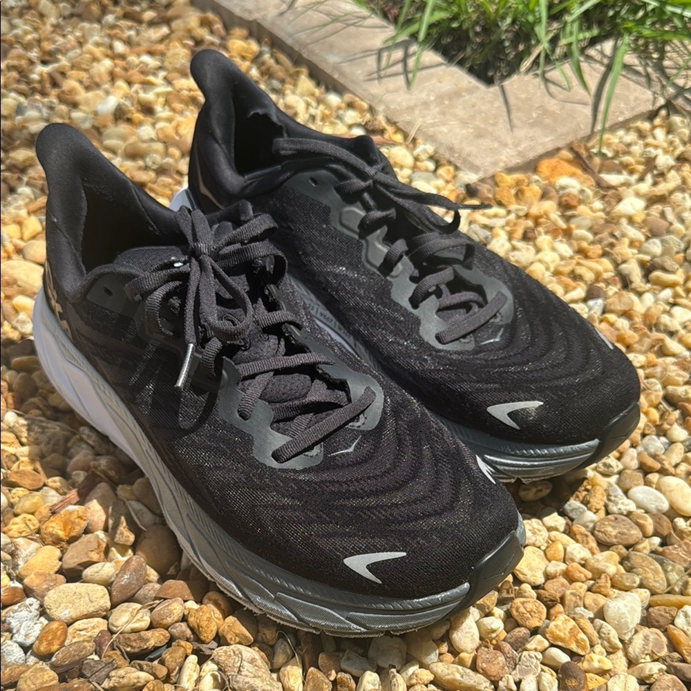 Hoka Men's Black and White Running Shoes